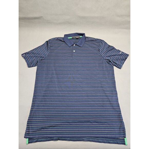 ralph lauren polo rlx size large Blue Red Green Yellow Striped Detroit Golf Club - Picture 1 of 9
